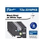 Brother P-touch TZe-231 Laminated Label Maker Tape, 1/2" x 26-2/10', Black on White, 6/Pack  (TZe-2316PKB)~#|#~sp96612575_sc7