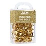JAM Paper Push Pins, Shiny Gold, 100/Pack (222419051)~#|#~sp97365208_sc7