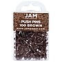 JAM Paper Push Pins, Chocolate Brown, 100/Pack (222419049)~#|#~sp97365331_sc7