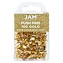 JAM Paper Push Pins, Shiny Gold, 100/Pack (222419051)~#|#~sp97365333_sc7