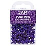 JAM Paper Push Pins, Purple, 100/Pack (222419053)~#|#~sp97365335_sc7