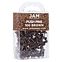 JAM Paper Push Pins, Chocolate Brown, 100/Pack (222419049)~#|#~sp97365357_sc7